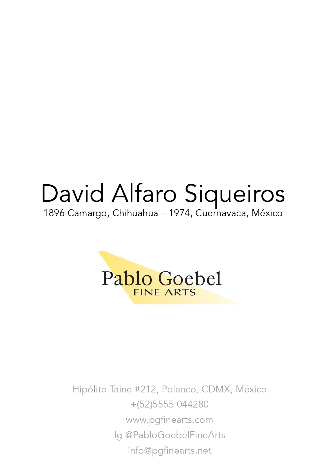 David Alfaro Siqueiros 1896 Camargo, Chihuahua - 1974, Cuernavaca, Morelos